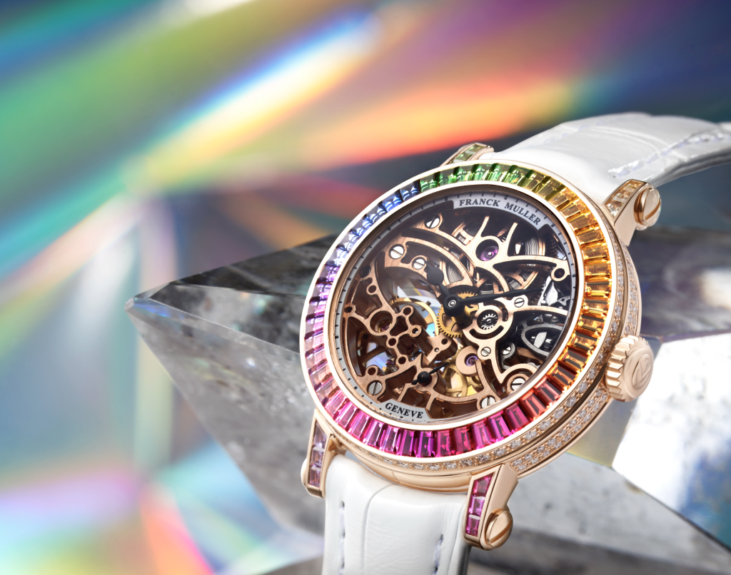 rainbow Franck Muller Round Skeleton Baguette